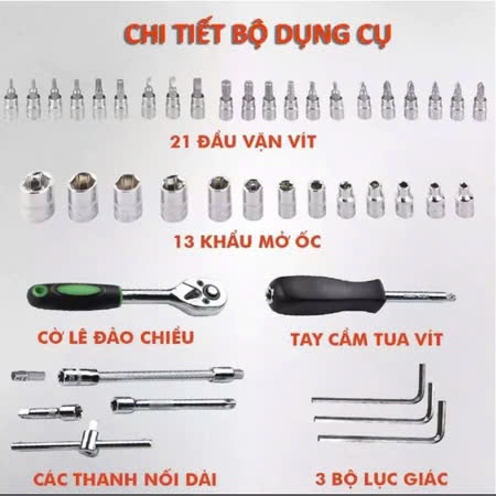 BỘ DỤNG CỤ MỞ BU LÔNG ỐC VÍT ĐA NĂNG 46 CHI TIẾT (HÀNG NHẬP KHẨU GIÁ TỐT) - Image 8