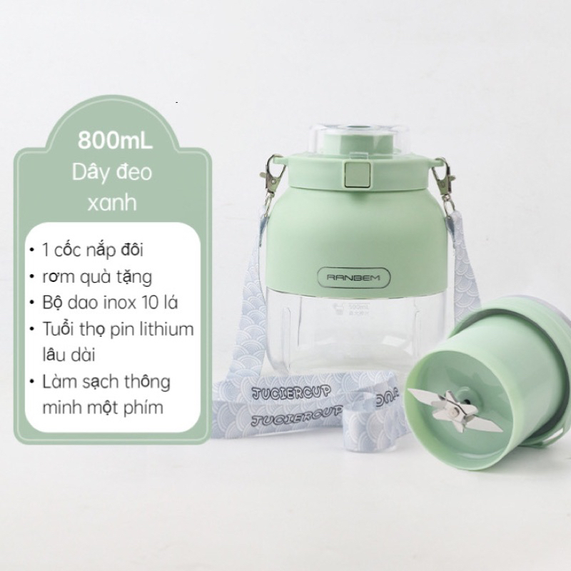 Máy Xay Sinh Tố cầm tay sạc tích điện OSTMARS, máy xay hoa quả mini - Image 6