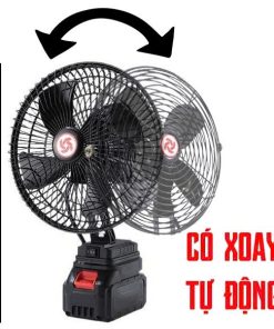 Quạt để bàn tích điện 10 cell 48V Metal model có xoay, 2 chế độ gió, quạt tích điện pin rời siêu trâu